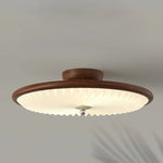 lampe moderne bois marron foncé géométrique sans ombre télécommande blanc