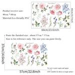 sticker mural adhésif fleurs aquarelle romantique floral 40x60cm variable opacity