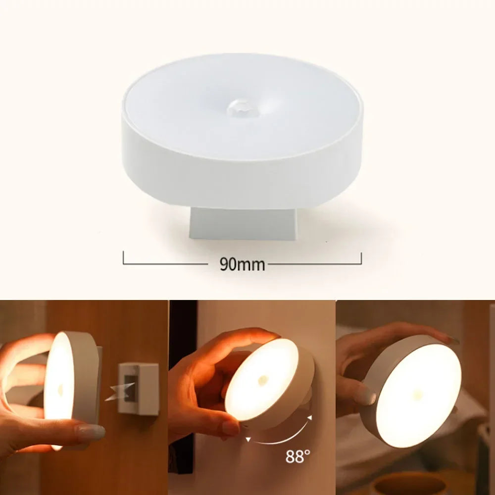 veilleuse led rechargeable aimant rotatif lampe chevet moderne blanc flux lumineux moindre sensor mouvement