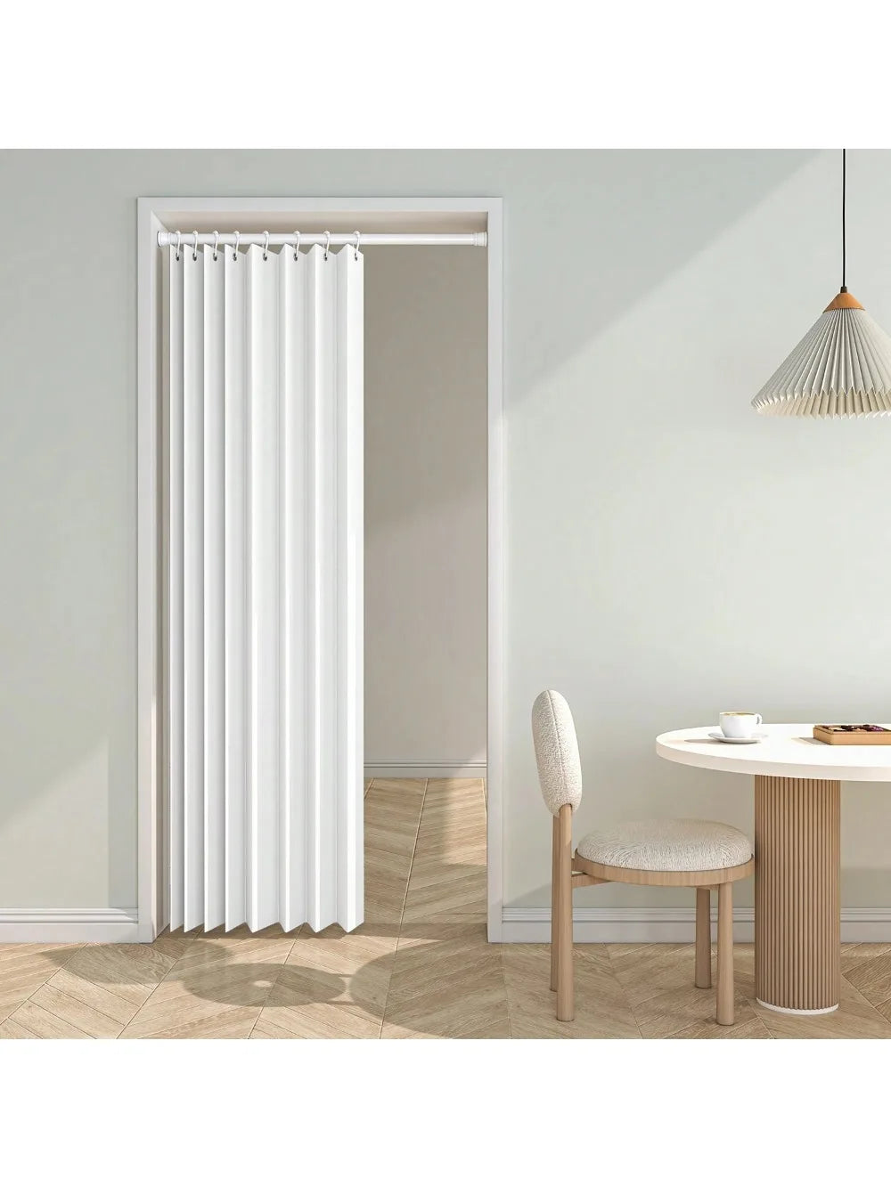 rideaux plissés crème barre isolation moderne extérieurs porte coulissante polyester fil teint minimaliste