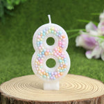 bougies numérales colorées blanc pastel anniversaire gâteau décoratives cire paraffine fixations invisibles set couteau