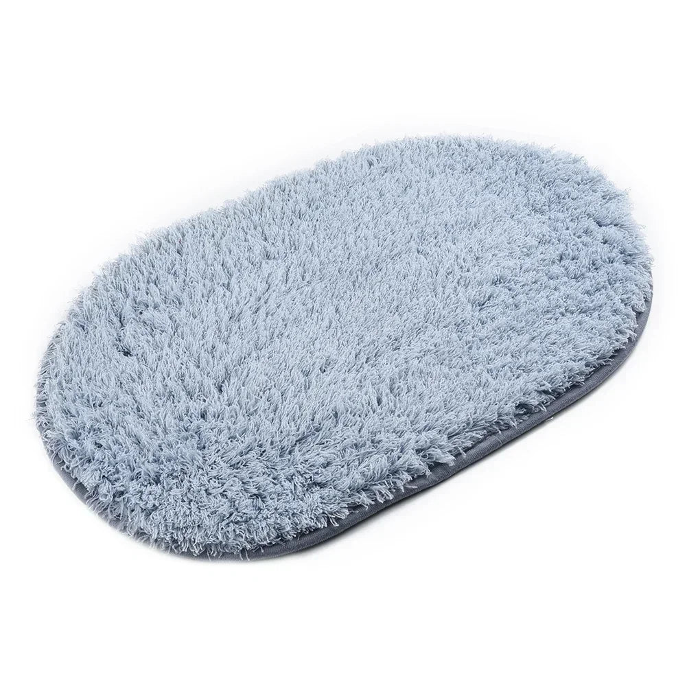 tapis bain doux absorbant mousse mémoire forme ovale couleur variée moderne