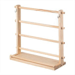 porte rubans bois clair rubans variés ciseaux rangement artisanal rustique echangement horizontal