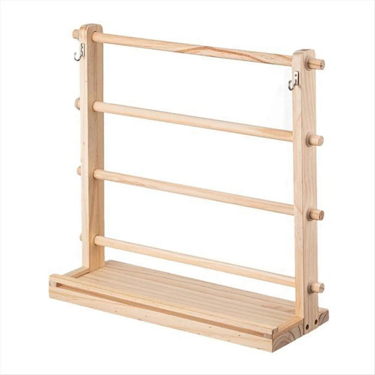 porte rubans bois clair rubans variés ciseaux rangement artisanal rustique echangement horizontal
