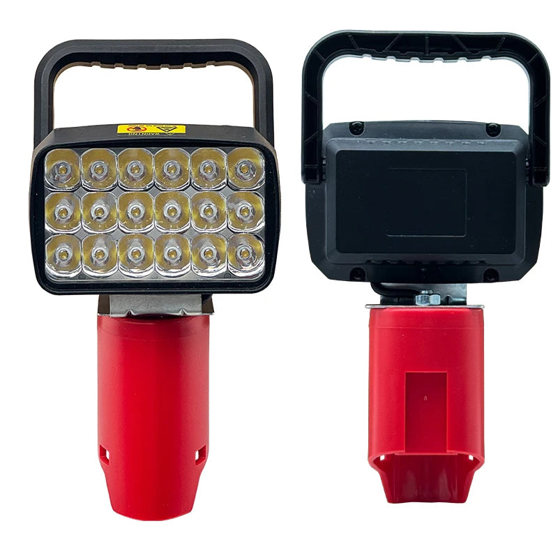 lampe torche portative rouge gris moderne batterie lithium rechargeable poignée extérieure abs