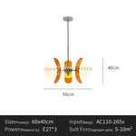 suspension lumineuse moderne disques géométriques blanc marron orange doré