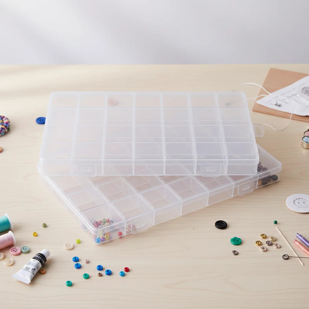 boîte rangement bijoux transparente compartiments modernes organisation pratique accessoires broderie voyage porte bijoux multifonctionnels