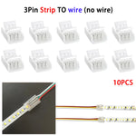 connecteur led broches transparent clips ruban led universel rgb 10mm 12v cecerohsul