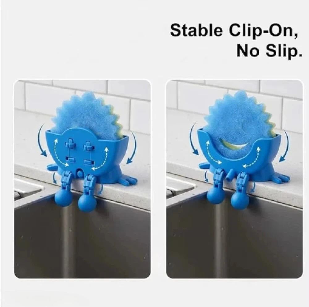 porte savon souriant clips couleur bleue jaune orange vert rose rangement évier créatif animé