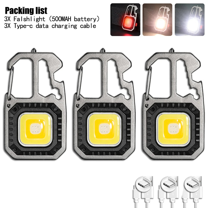 lampe multifonctionnelle rechargeable led modes gris métallique robuste type banque alimentation