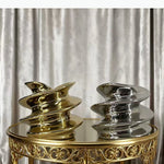 vase décoratif moderne argent brillant ondulé table fleurs transparent minimaliste