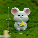 figurines animaux résine polie cartoon mignon dessin animé blanc bleu rose jaune vert accessoire