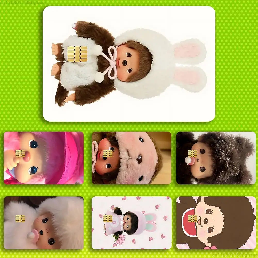 autocollants animaux mignons figurines fourrure oreilles lapin cartes crédit