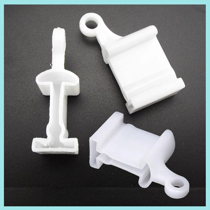 accessoires rail rideau poulies vis métalliques supports montage blanc anneaux bouclesétalement