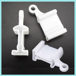accessoires rail rideau poulies vis métalliques supports montage blanc anneaux bouclesétalement