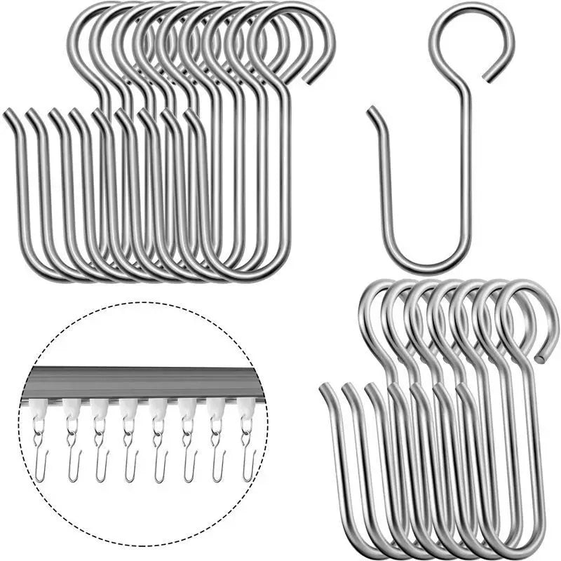 crochets suspension argentés modernes rideaux 30pcs métalliques lisses opaques accessoires rideau