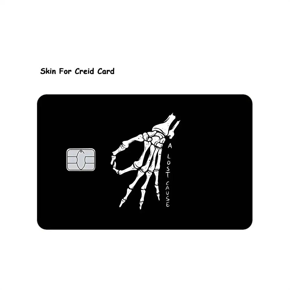 autocollants carte credit main squelette coeur graphique résistants rayures imperméables pack pièces adhésifs étanches