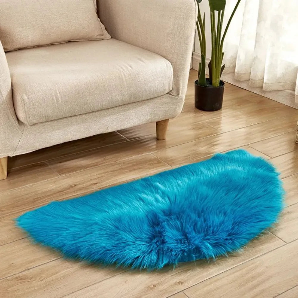 tapis blanc moderne fourrure polyester antidérapant bleu rouge marron noir