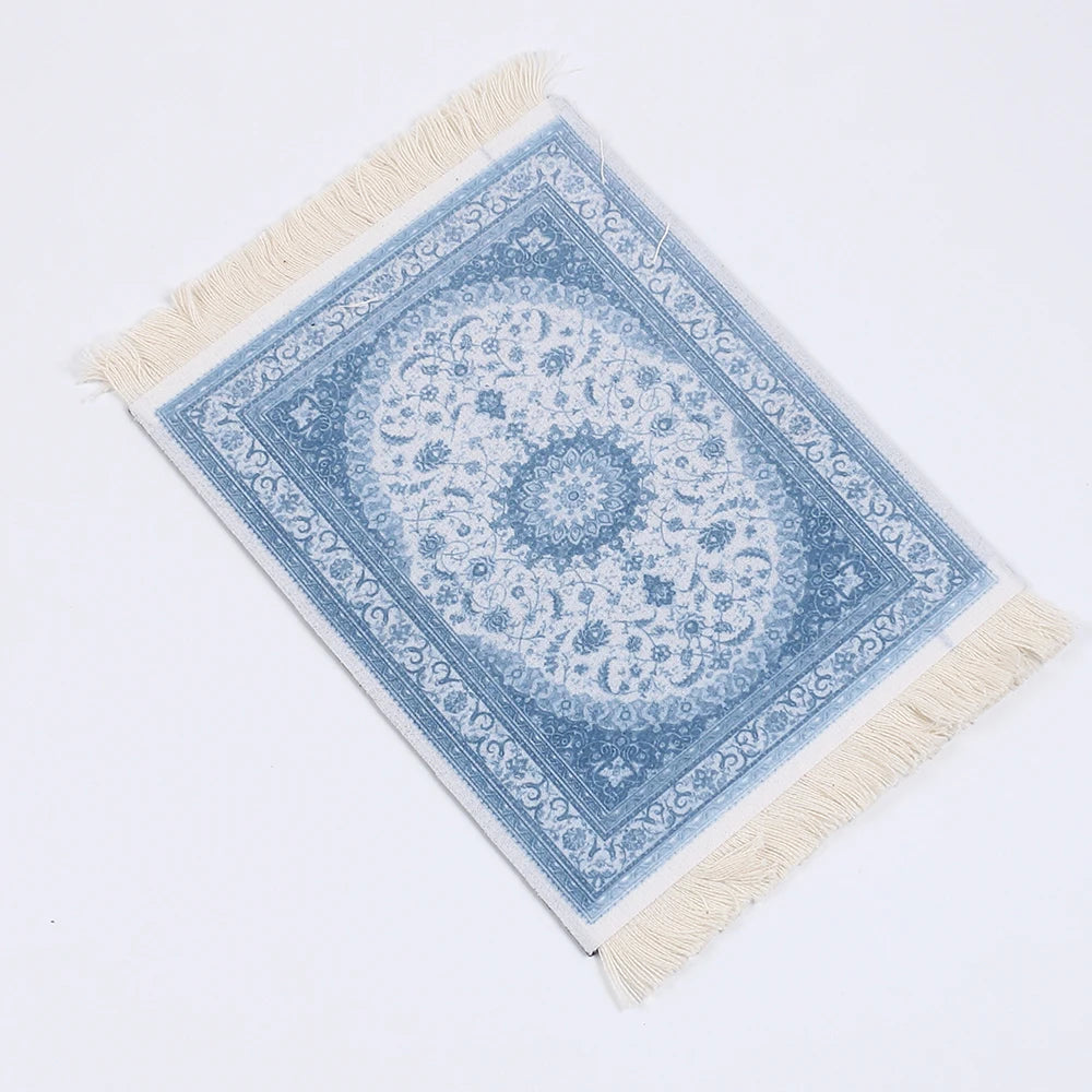 tapis classique ornements floraux rouge bleu beige noir adhésif 27cm 18cm