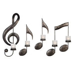 support bougies moderne noir notes musicales bougies non fournies chambre salon decoration murale française