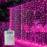 rideau lumineux led blanc chaud moderne 3m 300leds batteries télécommande clips