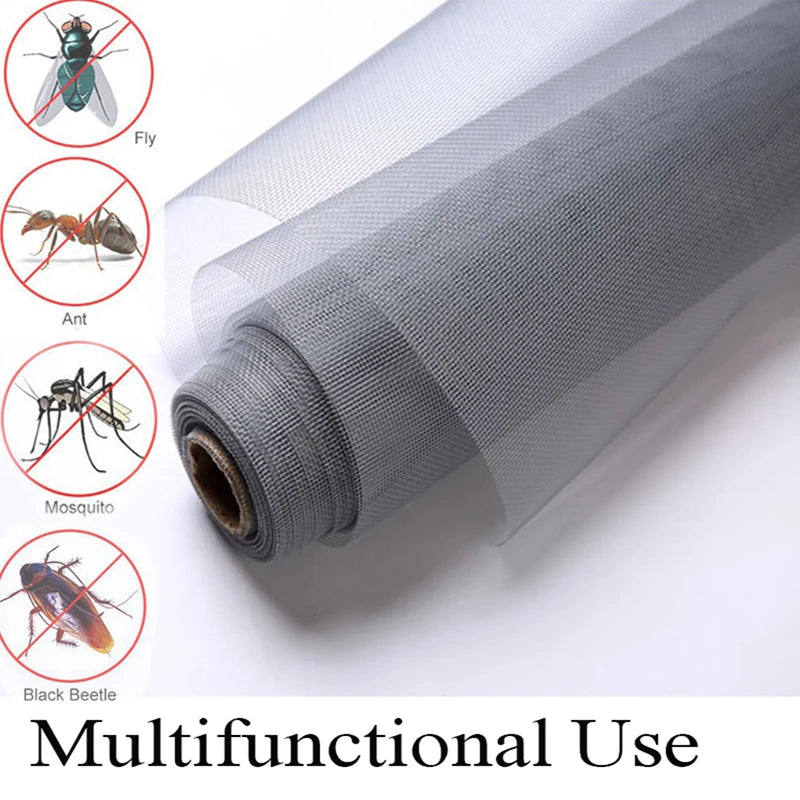 filet moustiquaire fenêtre porte gris maille polyester anti insectes protection maison intérieur extérieur pratique