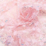 tissu violet rose vert bleu fleurs relief paillettes décoratif élégant polyester rayon hautequalité bricolage