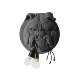 applique murale art deco sculpture animal ampoules led noir blanc vintage chambre salon étude