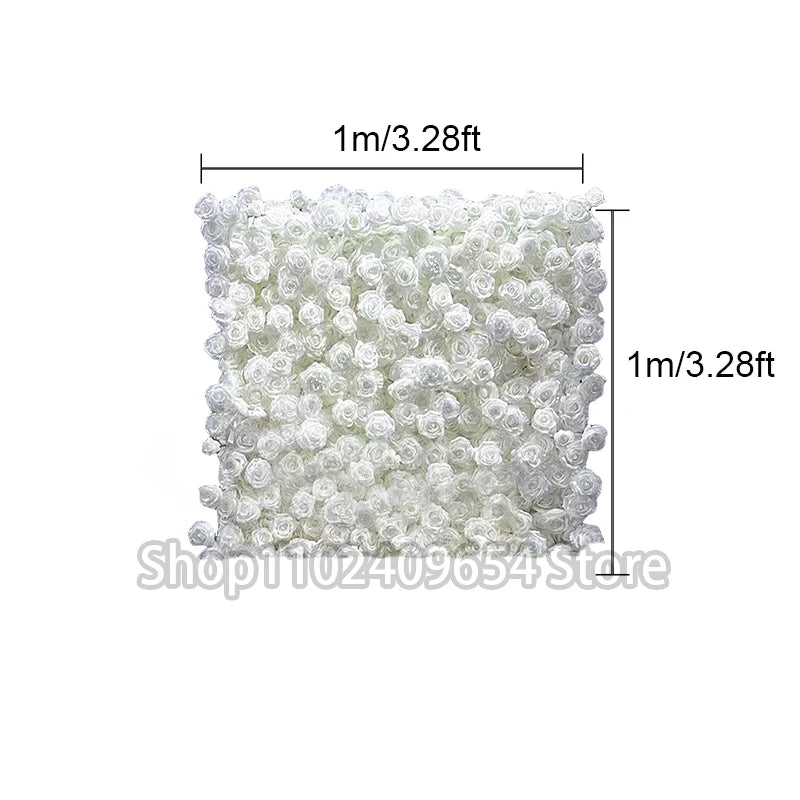 panneau floral decoratif blanc rouge fleurs artificielles toile fond mariage mur fleurs decoratif