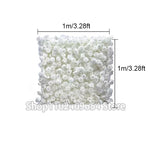 panneau floral decoratif blanc rouge fleurs artificielles toile fond mariage mur fleurs decoratif