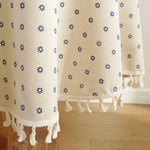 nappe table lin polyester imprimé pivoine tassels rustique vintage extérieur hiver noël mariage