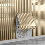 rideau décoratif moderne or rayures brillant adhésif élégant tissu rouleau chambre salon