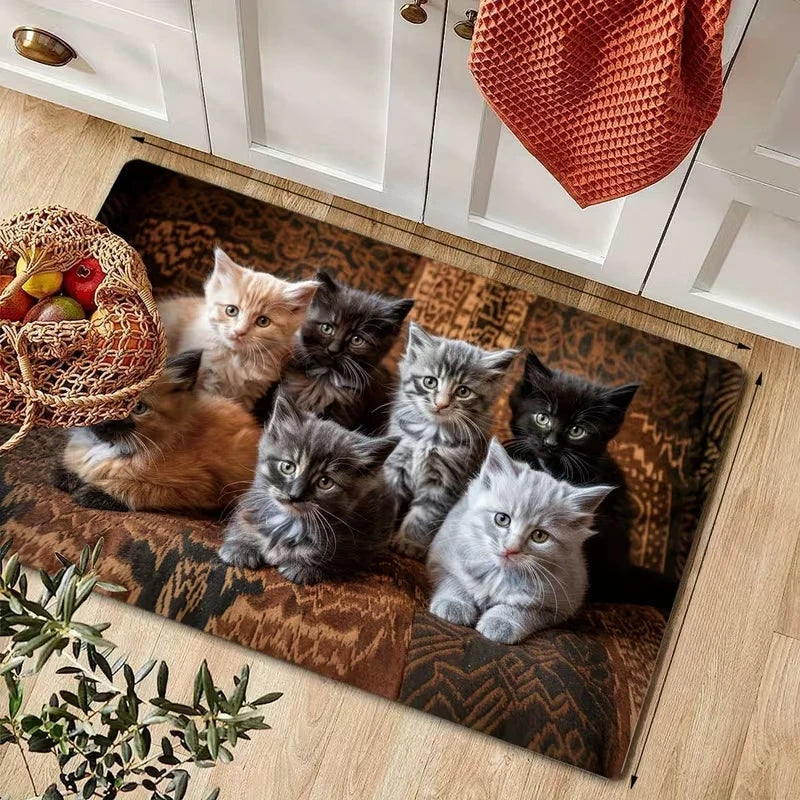 tapis moderne chatons multicolore adhésif salon chambre prière 40x60cm 50x80cm 40x120cm 50x150cm