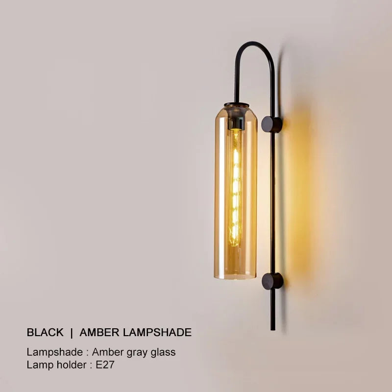 lampe murale moderne or argent transparente élégante câble électrique fixée chambre cuisine