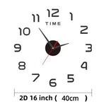 horloge murale 3d moderne chiffres effets 3d argenté vert rouge doré minimaliste chambre salon