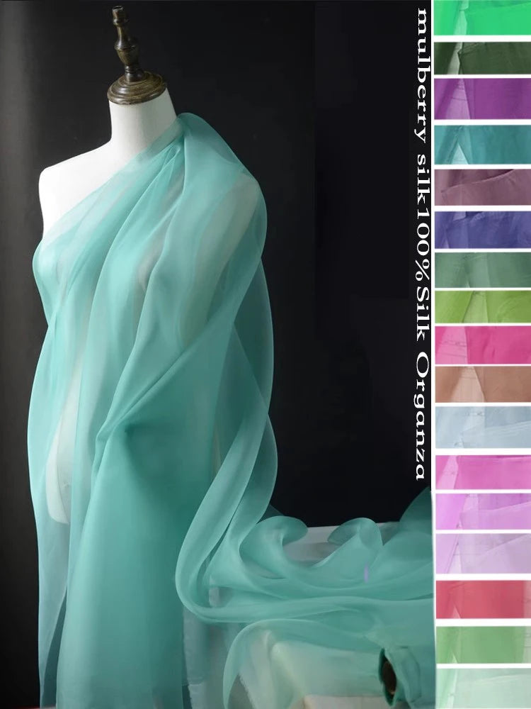 tissu organza soie rose clair marron clair bleu clair noir violet clair moderne élégant