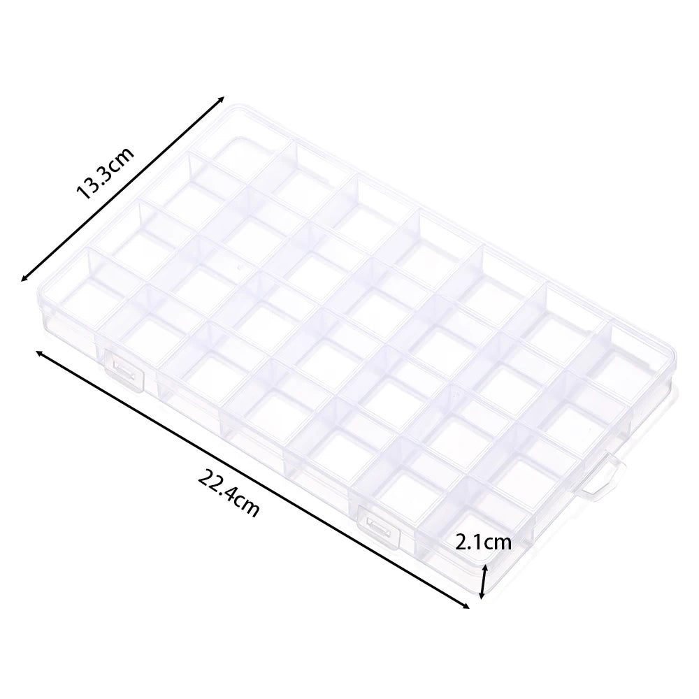 boîtes rangement transparentes 10 15 24 28 grilles clips modernes bijoux bricolage affichage storage