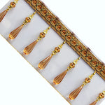 ruban décoratif or ornements floraux classique élégant pendeloques fixations invisibles textiles ornementaux