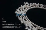 miroir ovale sculpté floral baroque blanc decoratif facile 60x37cm