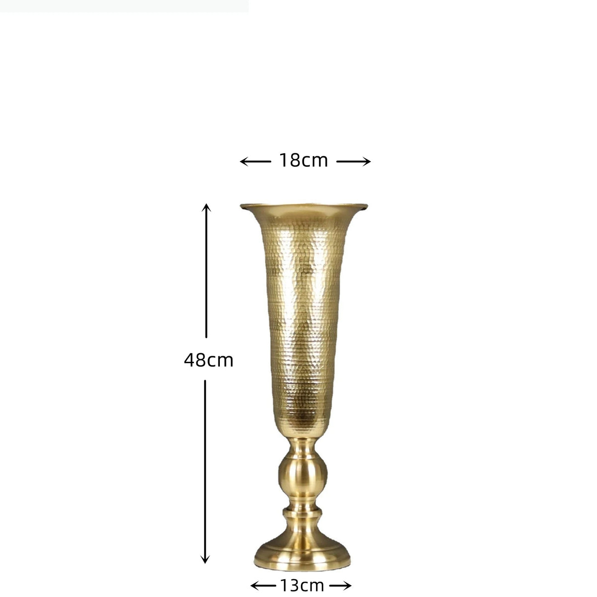 vase métal or argent texture hammered moderne décoration intérieure fleurs artificielles grande taille
