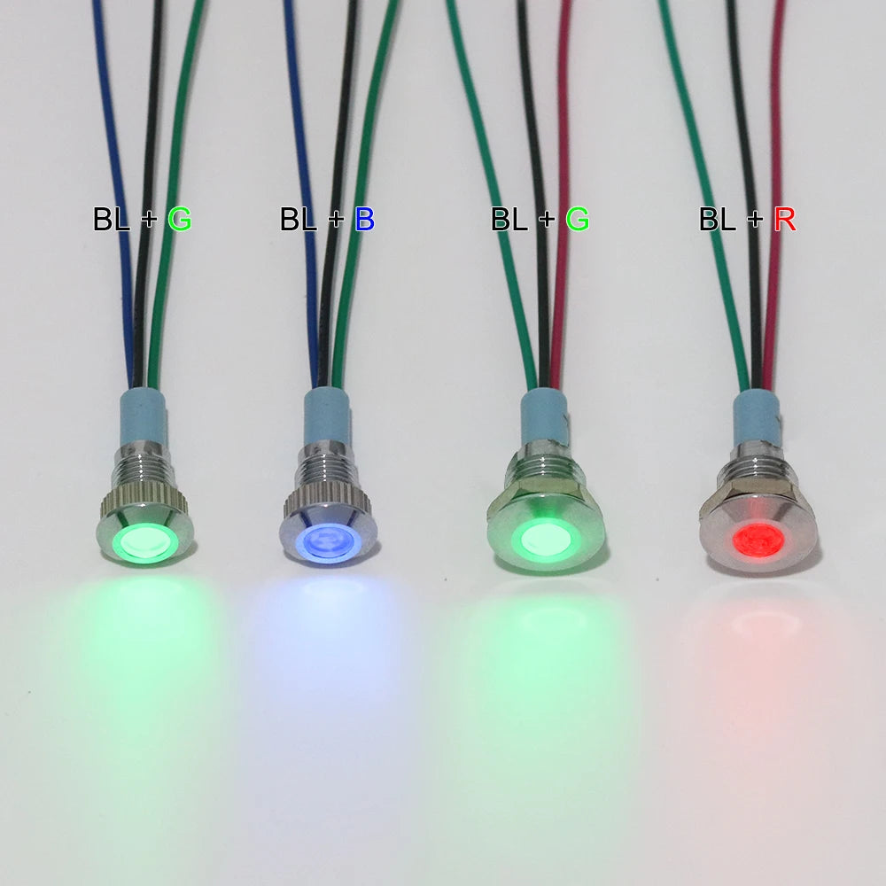 lampe led industrielle 8mm 10mm 12mm argent bleu rouge vert éclairage double ccc certifié