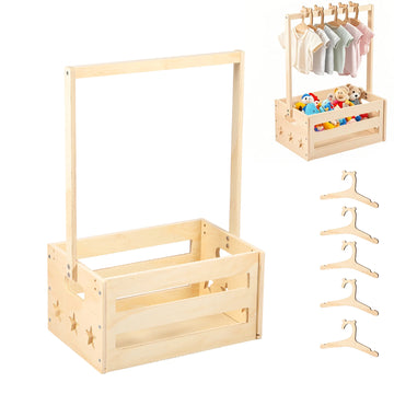 boîte rangement bébé bois étoiles gravées rustique pinces vêtements organisation jouets chambre enfant