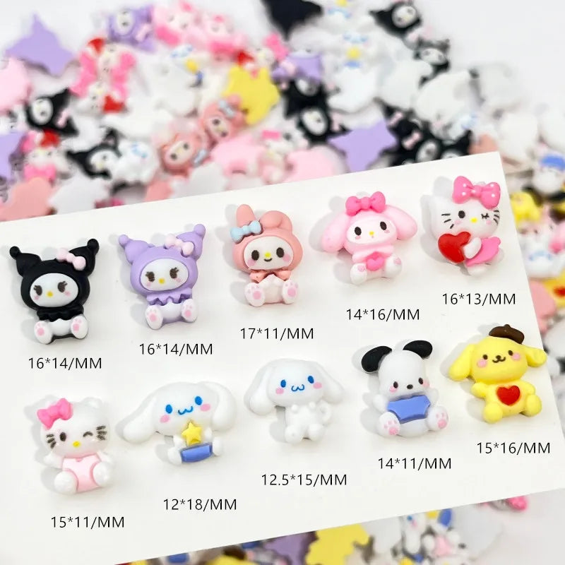 figurines résine animaux clips cheveux noir violet rose blanc bleu jaune cartoon mignons coeurs
