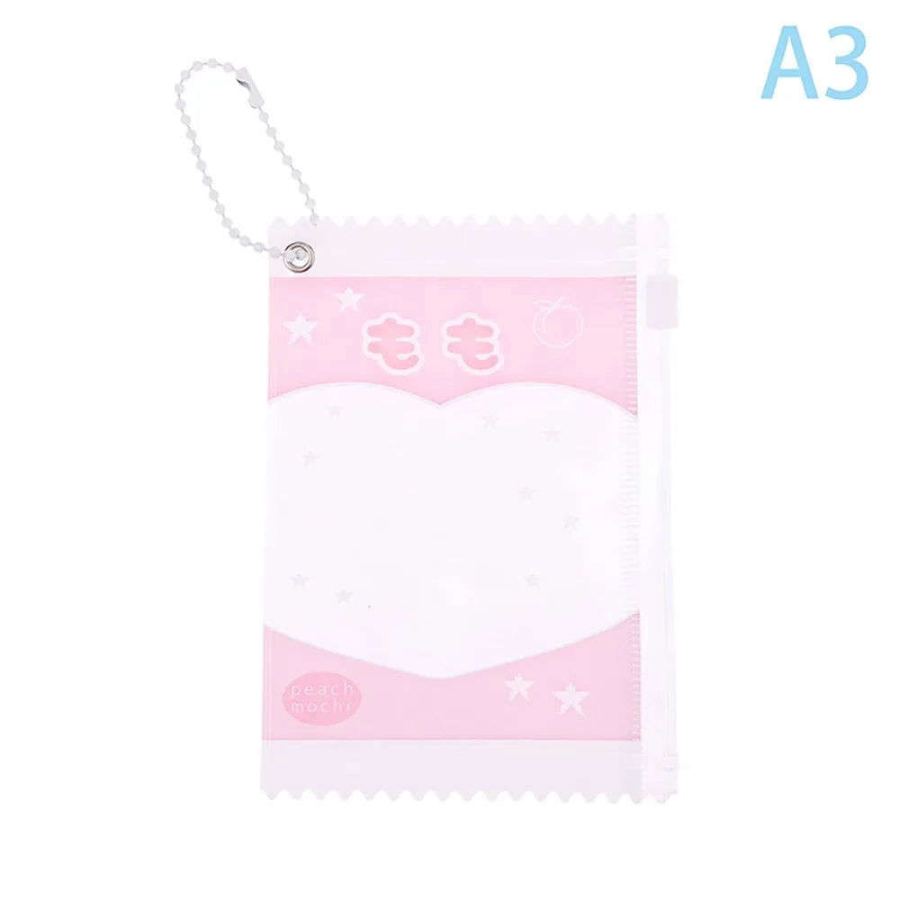 pochette transparente moderne imprimée lettres japonaises étoiles panda nuage réutilisable pvc étanche chaines étiquettes