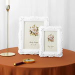 cadre photo décoratif classique floral roses blanc sculpté baroque vintage