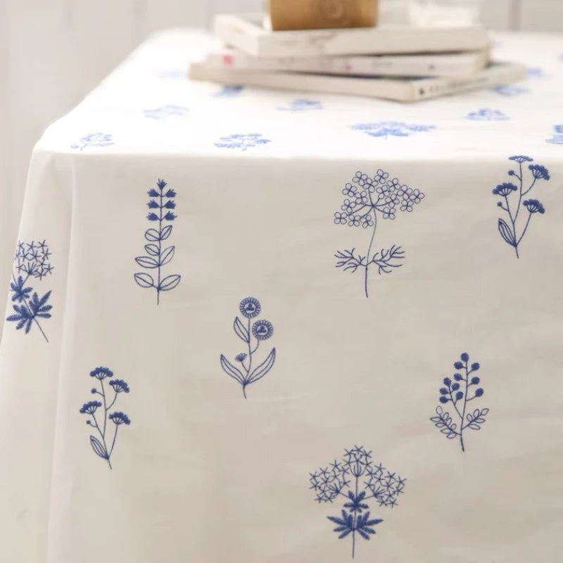 tissu coton brodé fleurs colorées popeline blanc simple délicat 150x50cm bricolage matériaux biodegradable