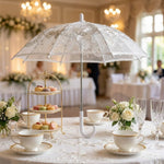 parapluie decoratif dentelle florale transparent blanc argenté romantique vintage mariage anniversaire diplomes