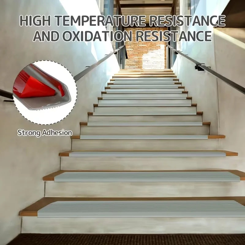protections marches escalier pvc antidérapantes bandes adhésives texturées noir gris moderne minimaliste 78.74 pouces