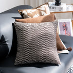 housse coussin polyester géométrique beige marron nordique contemporain adhésif tassel decoration intérieur voiture