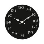 horloge murale mathématiques équations aiguilles bois moderne opaque salon chambre